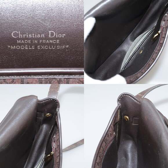 DIOR Trotter Canvas Shoulder Bag Brown Gold - Picture 12 of 13